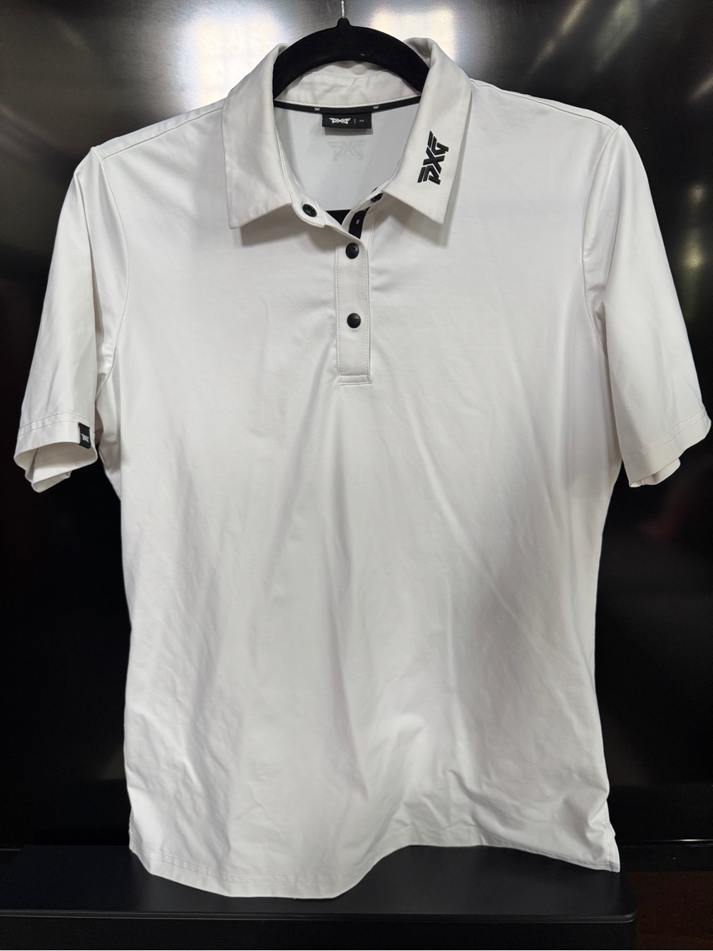 PXG White Performance Polo with Black Accents